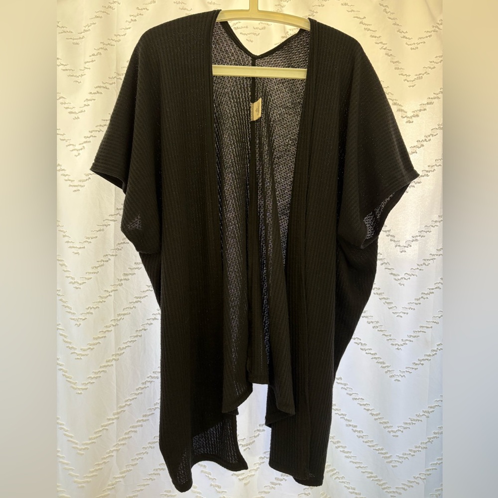 Buttercream Clothing Black Waffle Cardigan/Shrug